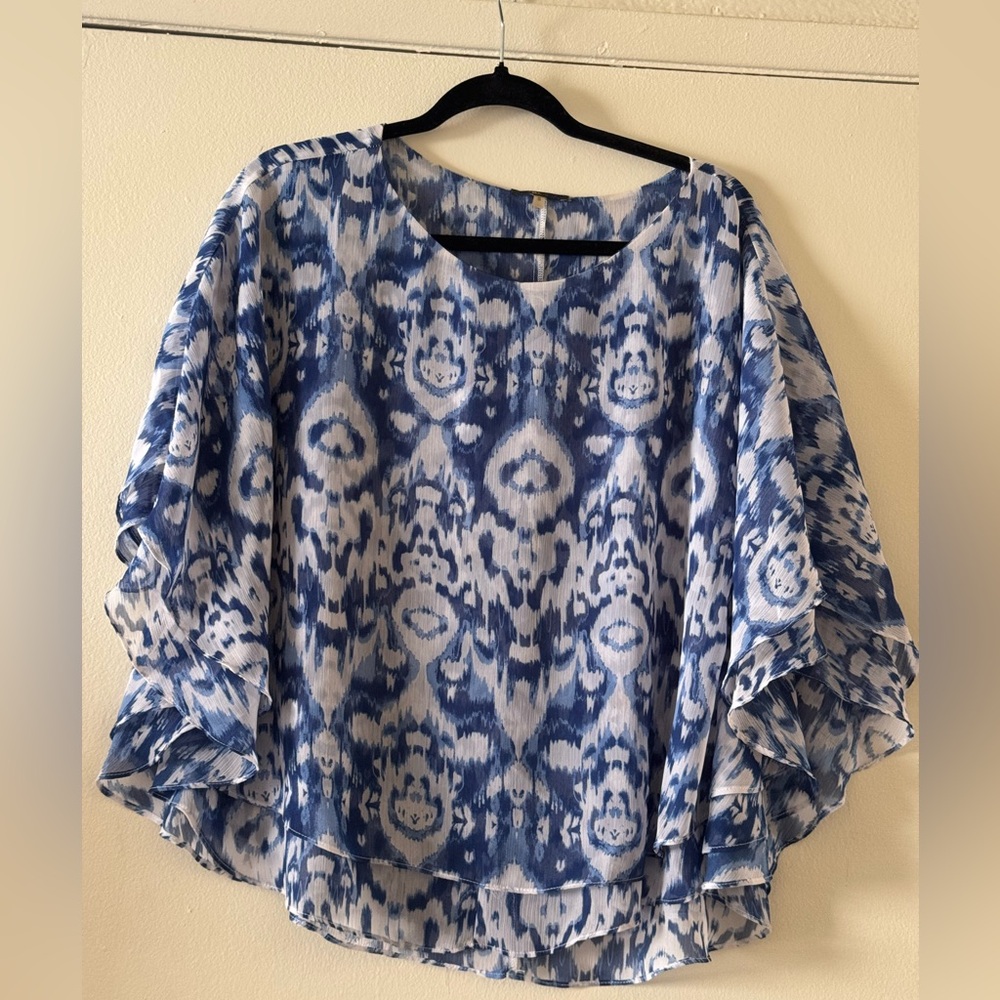 Blue Patterned Women's Top